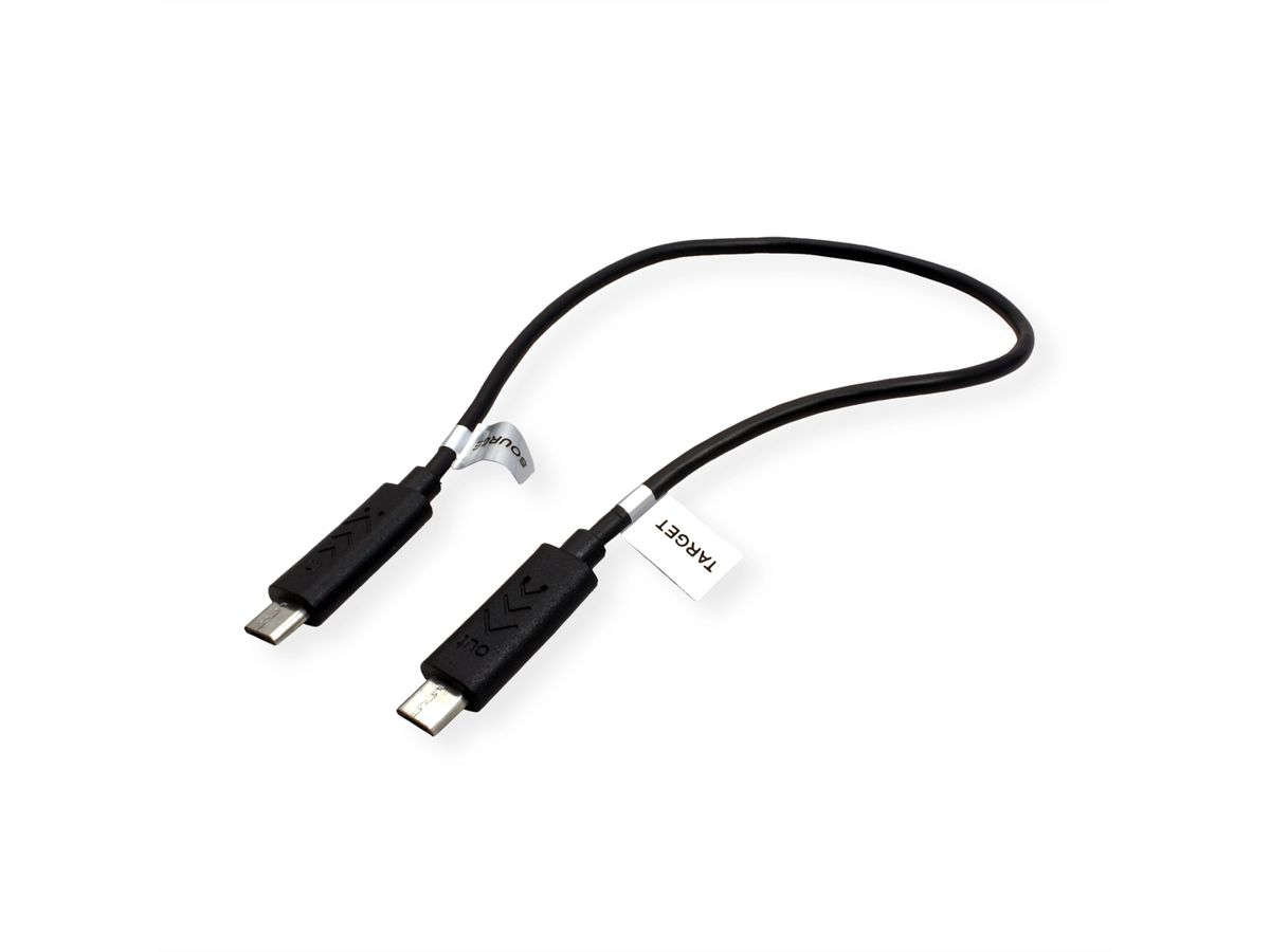 ROLINE USB 2.0 Oplaadkabel, Micro B M/M, zwart, 0,3 m