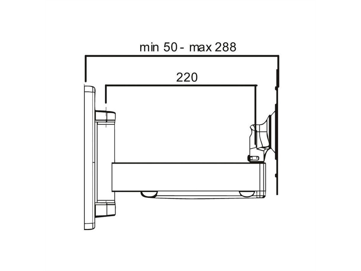 ROLINE LCD/TV muurbeugel, extra lang, 4 draaipunten