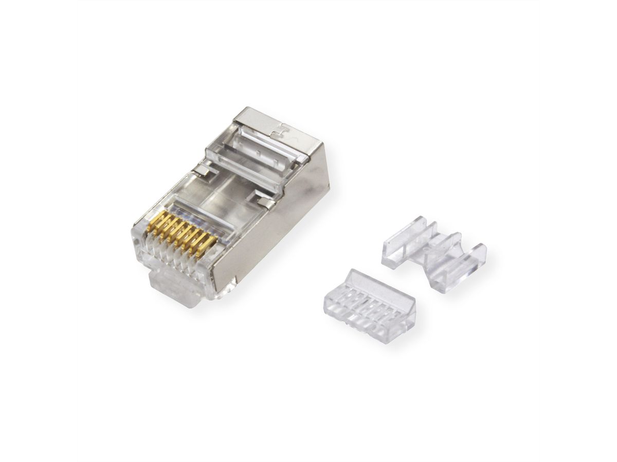 ROLINE Cat.6A (Class EA) Modular Plug, shielded, for Solid/Stranded Wire, 10 pcs.
