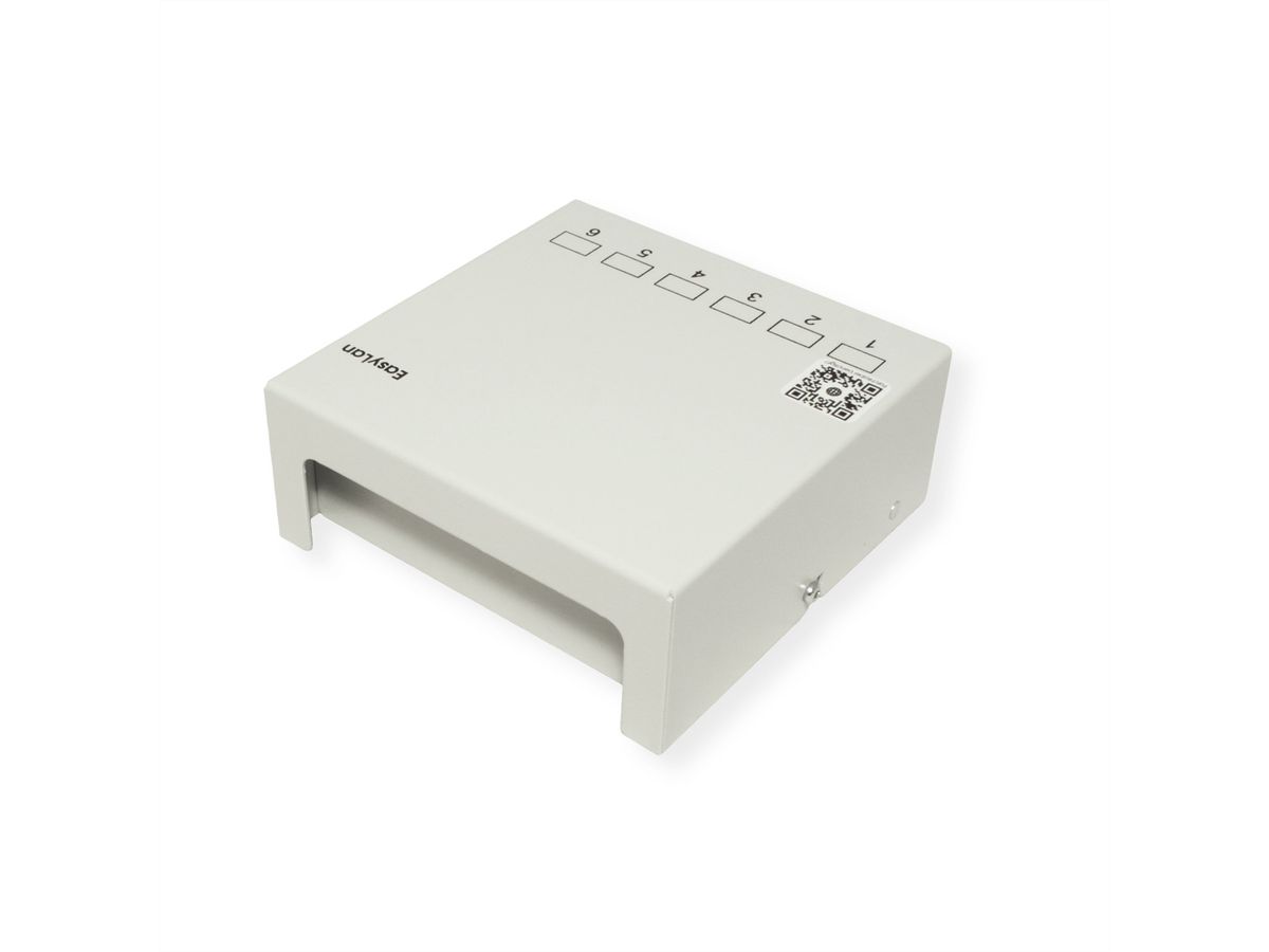 EasyLan Desk Consolidation Point Panel, for 6x Keystone, RAL7035