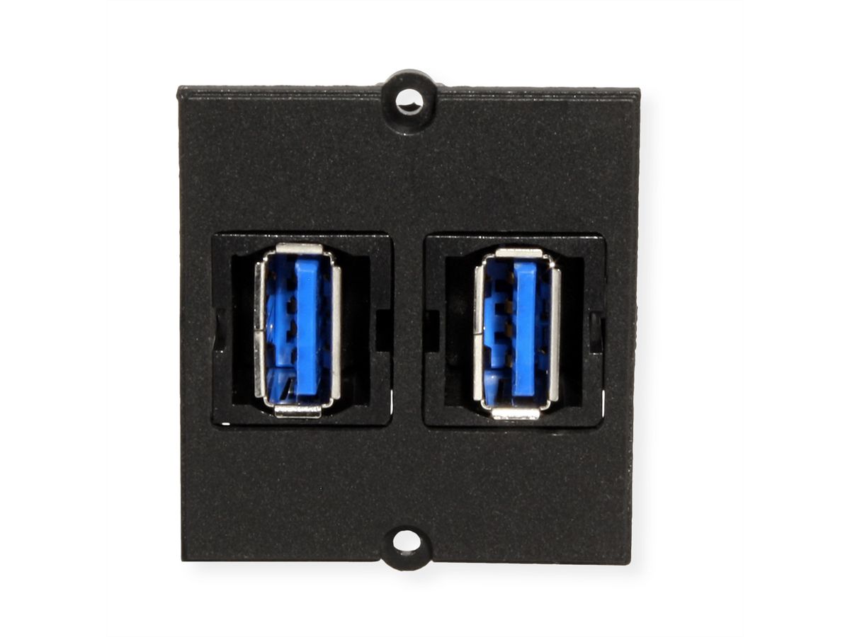BACHMANN Frame 2xUSB 3.0, 90° uitgang zijkant