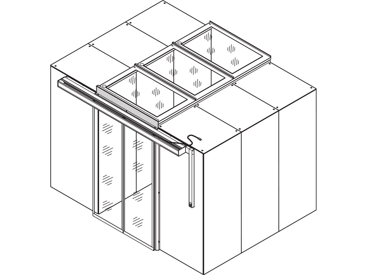 SCHROFF Aisle Containment Sliding Door, Automatic, 1200W, RAL 7021