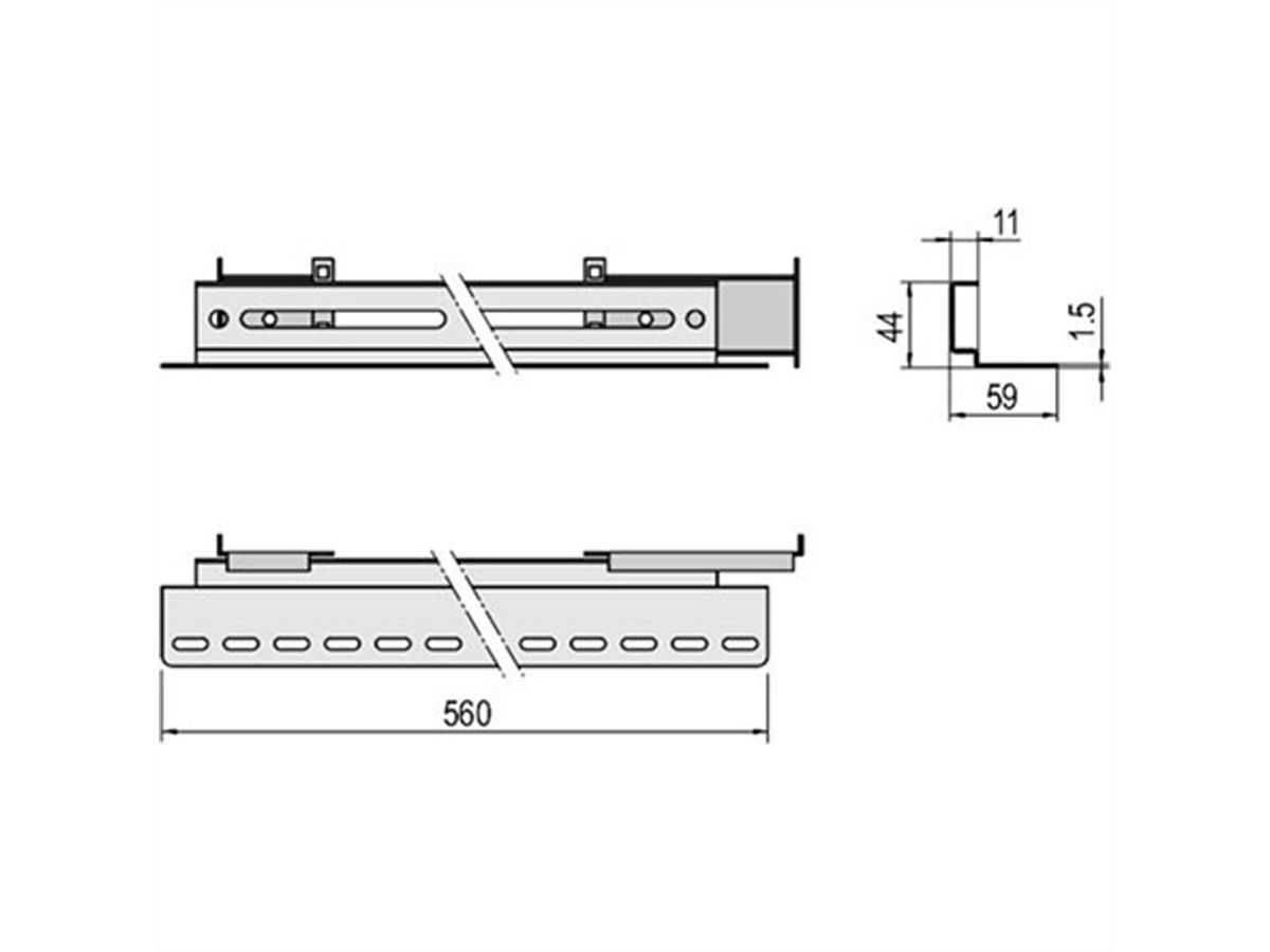 SCHROFF Eurorack Slide Rail, 40 kg, Depth-Adjustable