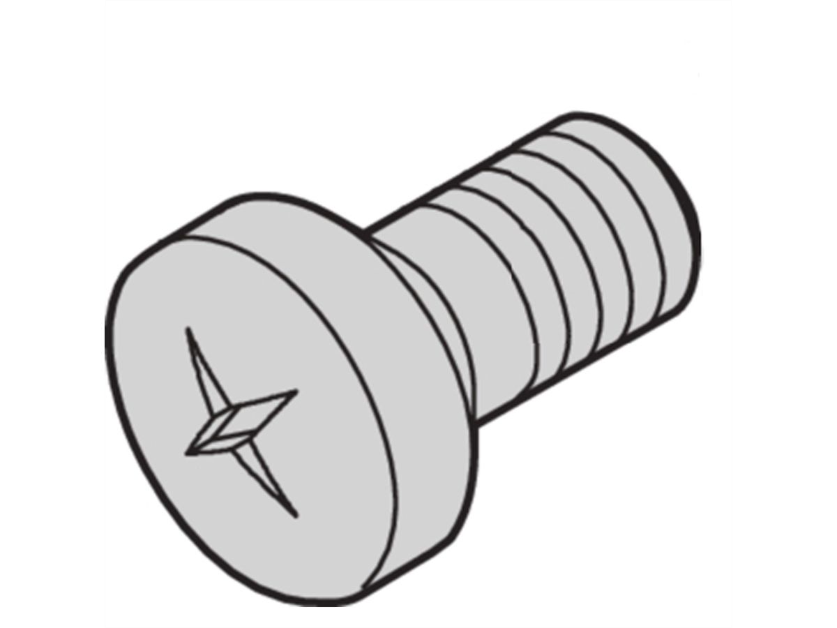 SCHROFF Kruiskopschroef, Pozidrive, kruisgleuf M2.5x10, staal vernikkeld