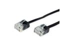 ROLINE patchkabel Cat.6A (klasse EA) UTP , extra plat, zwart, 1 m
