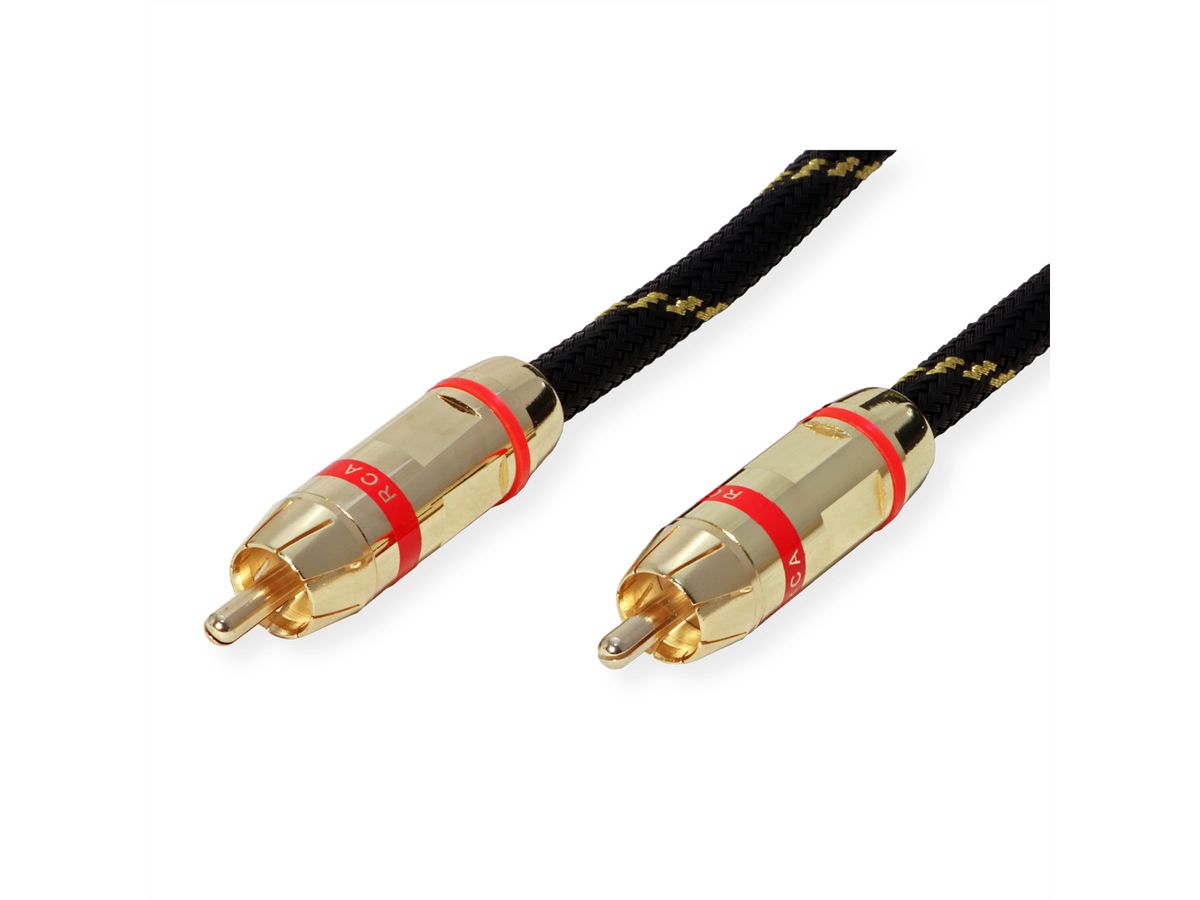 ROLINE GOLD Cinch Cable, simplex M/M, red, 2.5 m