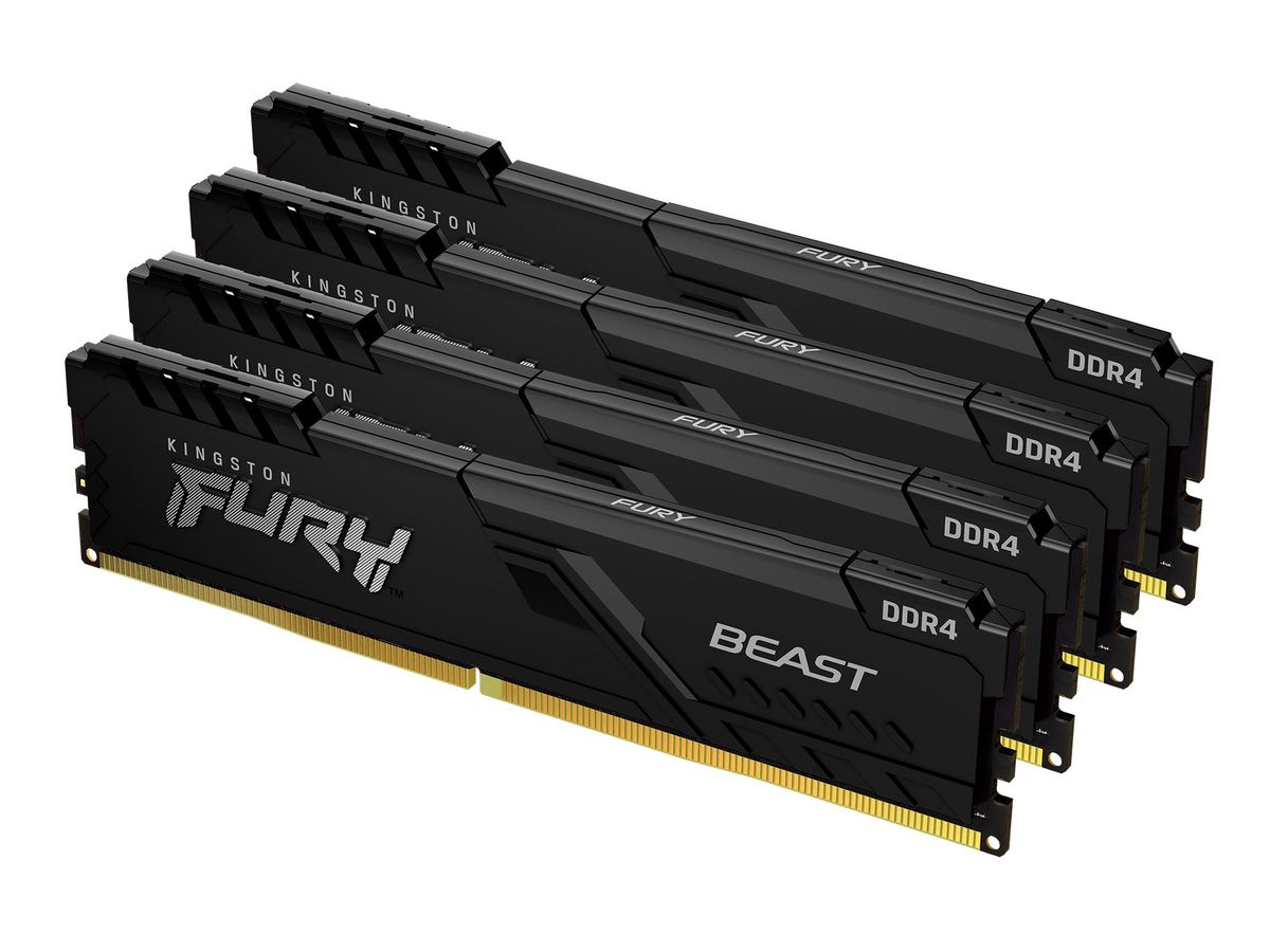 Kingston Technology FURY 128GB 3200MT/s DDR4 CL16 DIMM (Kit van 4) Beast Black