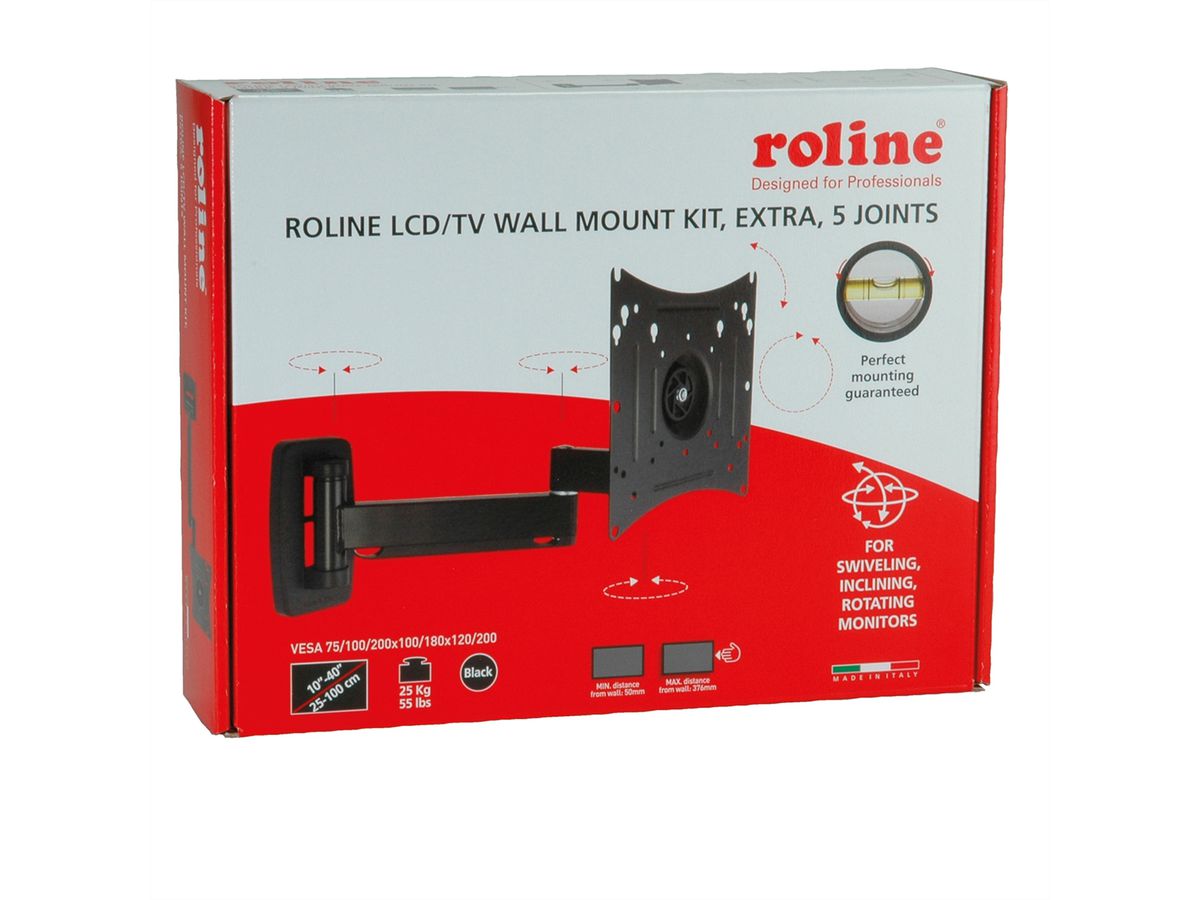 ROLINE LCD Monitor Arm, Extra, Wall Mount, 5 Joints