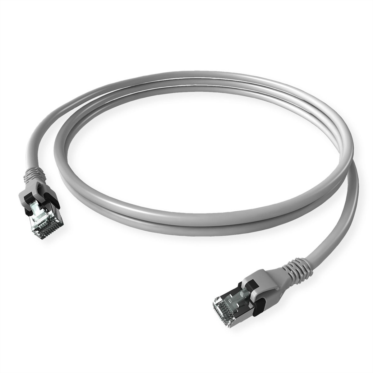 EasyLan DualBoot PushPull IP20 Patchkabel, Cat.6 (Class E), grau, 2 m