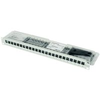 TELEGÄRTNER 19" Modulair patchpaneel 1 HE, met 24 AMJ modules Cat.6A (Klasse EA) (ISO/IEC), grijs