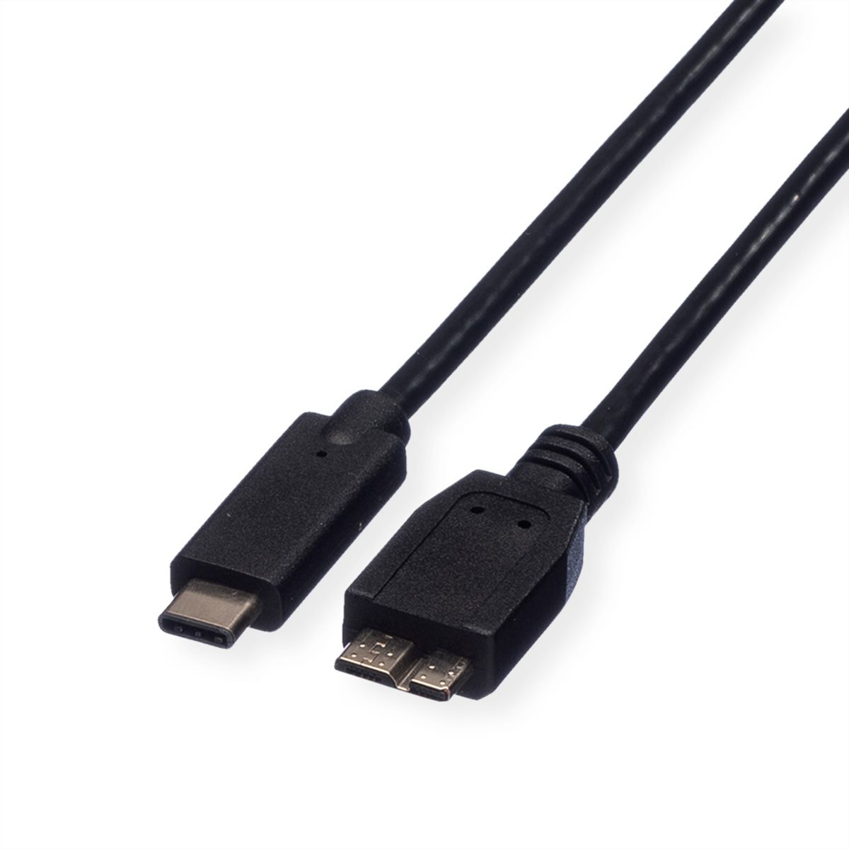 ROLINE USB 3.2 Gen 1 kabel, C - Micro B, M/M, zwart, 0,5 m