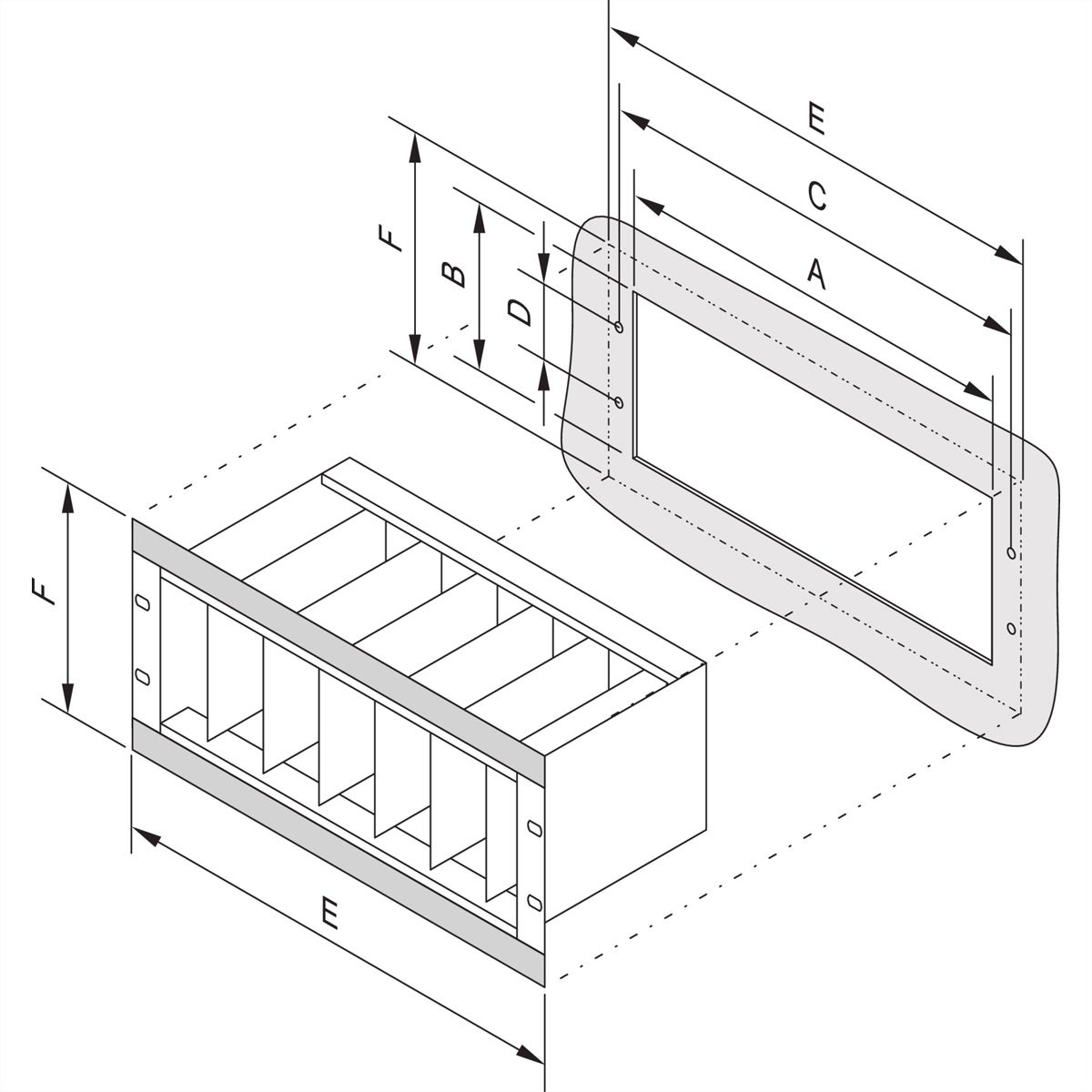 SCHROFF EuropacPRO sierlijst voor paneelmontage, 84 PK