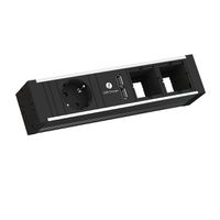 BACHMANN VENID 2x earthing contact, 2x ABD 1x USB charger, black