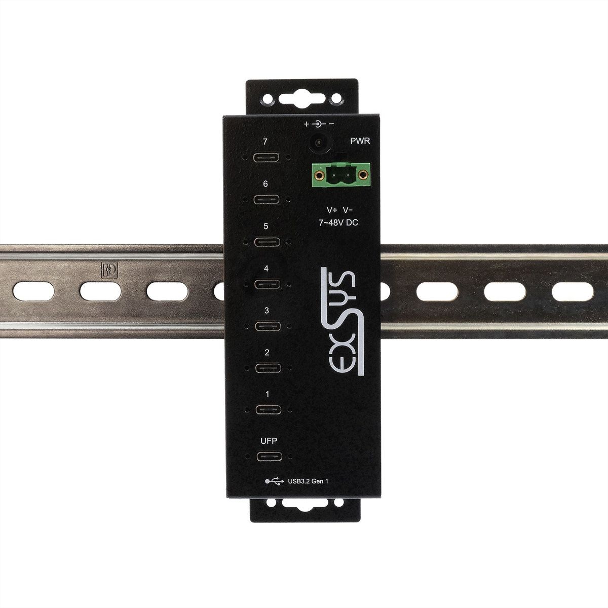EXSYS EX-1537HMVS Managed 7-Port USB-C 3.2 Gen 1 Metall HUB mit 15KV EDS Überspannungsschutz