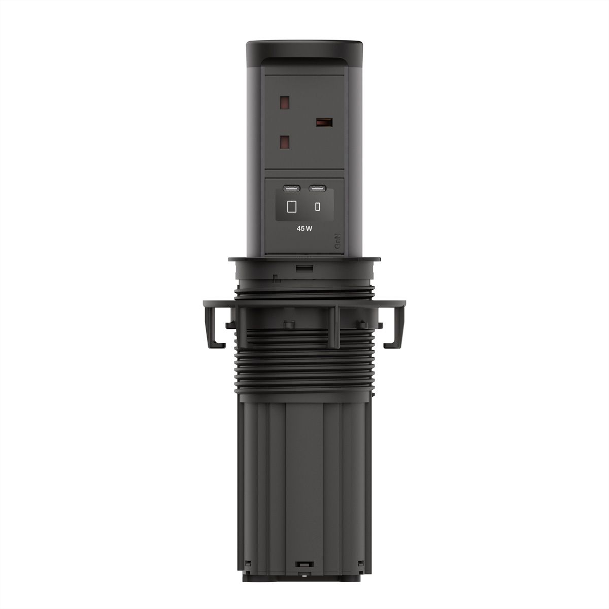 BACHMANN ELEVATOR2 1xUK, 1xUSB C/C 45W RAL9005 0.5m ISV