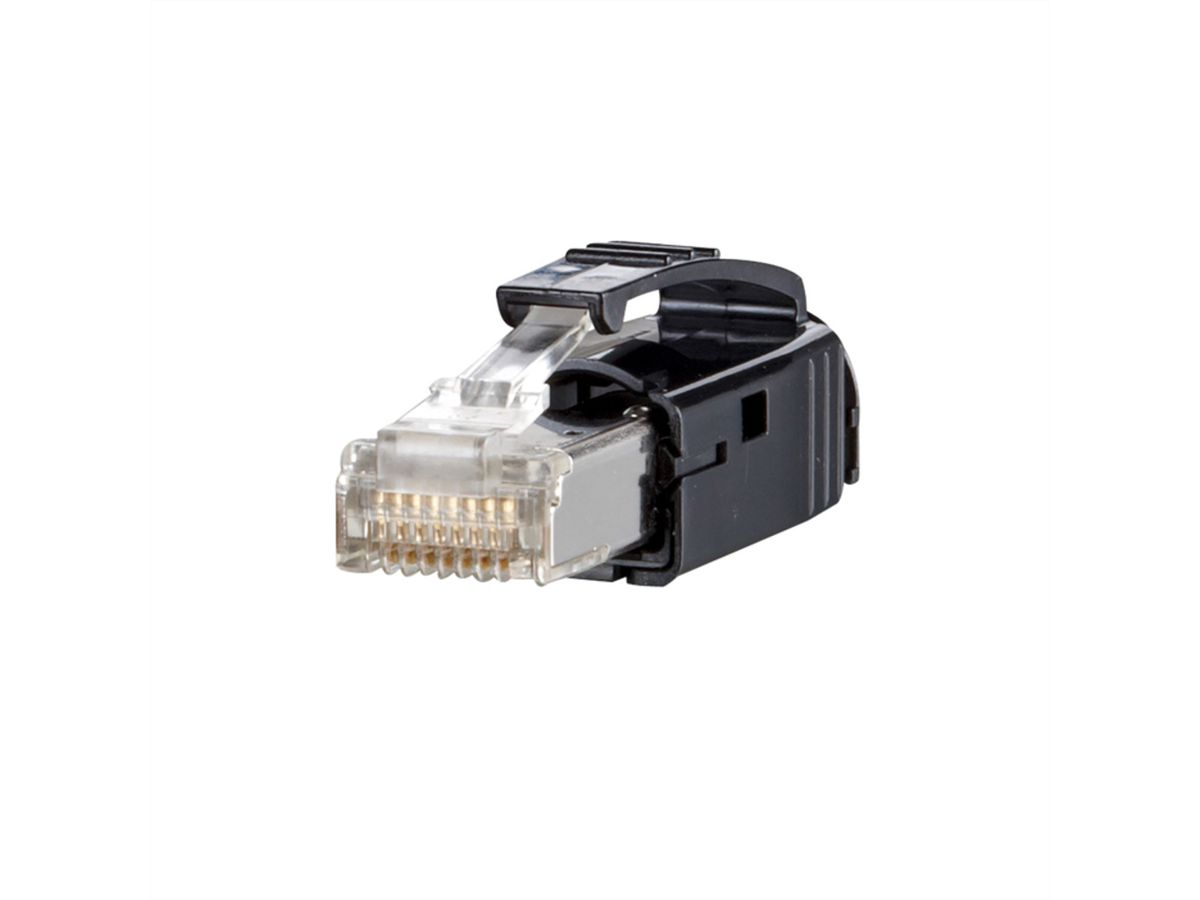 METZ CONNECT E-DAT Industrie IP20 RJ45 Stekker zwart, met doorvoertule zwart