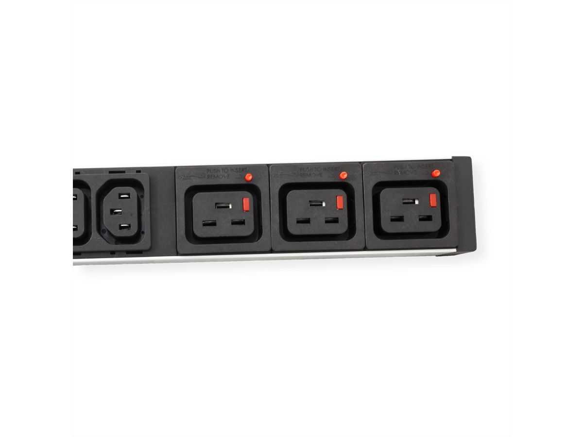 BACHMANN IT PDU ALU 1U 24x C13 3x C19 plug CEE L+N+PE 16A blue