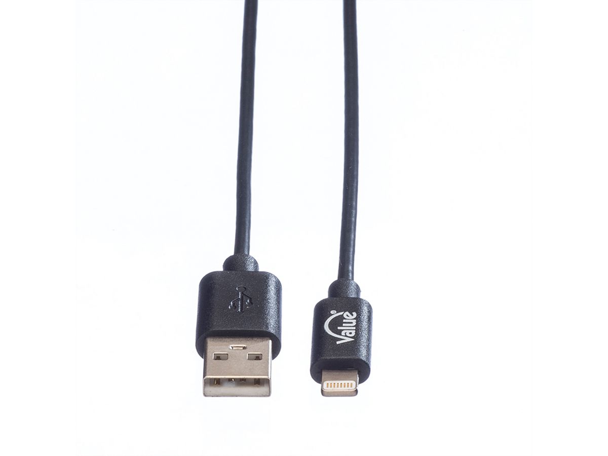 VALUE USB 2.0-synchronisatie- en oplaadkabel met Lightning-connector, 1 m