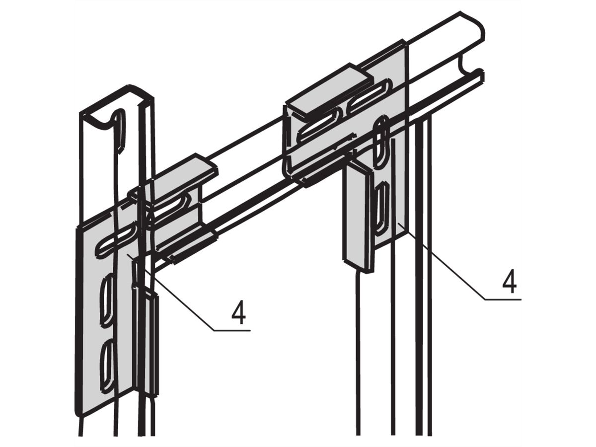 SCHROFF Eurorack C-Rail L-Bracket for stub / corner connection of two central rails