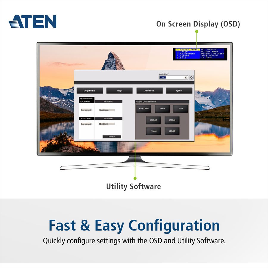 ATEN VC812 HDMI naar VGA converter met schaalfunctie