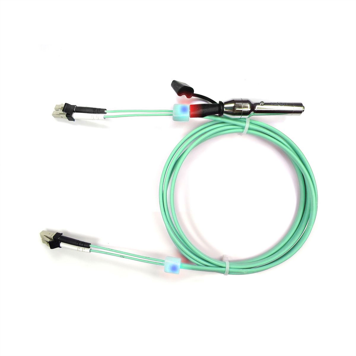 EasyLan Patch cables LED-Duplex 50/125µm OM3, LC/LC, turquoise, 7.5 m