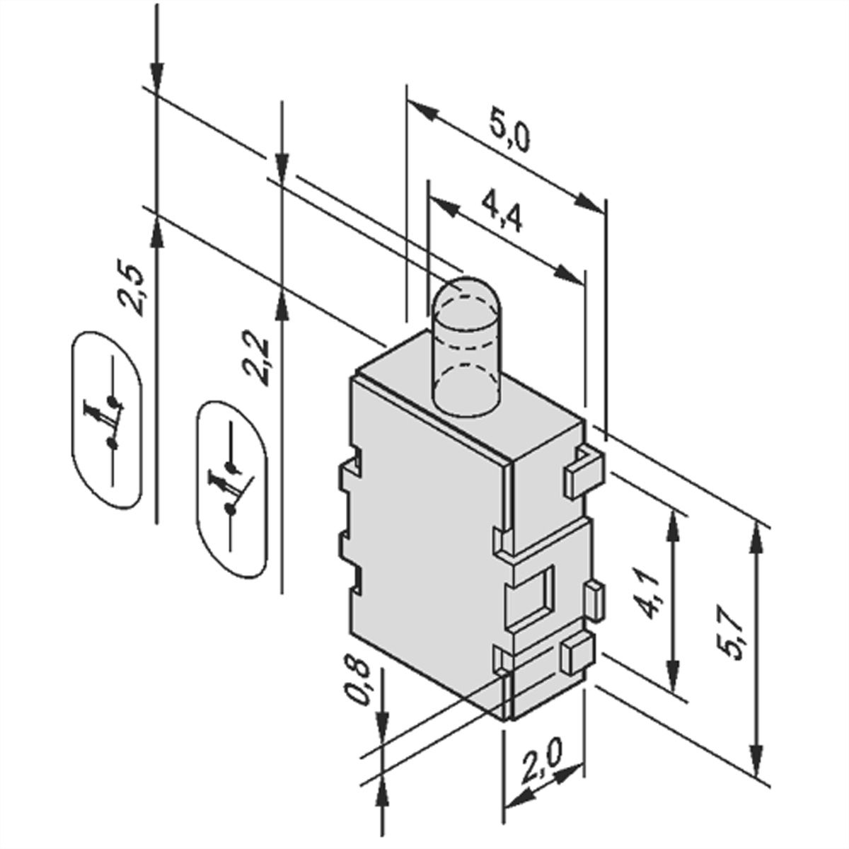 SCHROFF Microschakelaar voor AMC Carrier Mechanics, Normally Closed