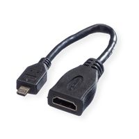 VALUE HDMI High Speed Kabel met Ethernet, HDMI F - Micro HDMI M, 0,15 m