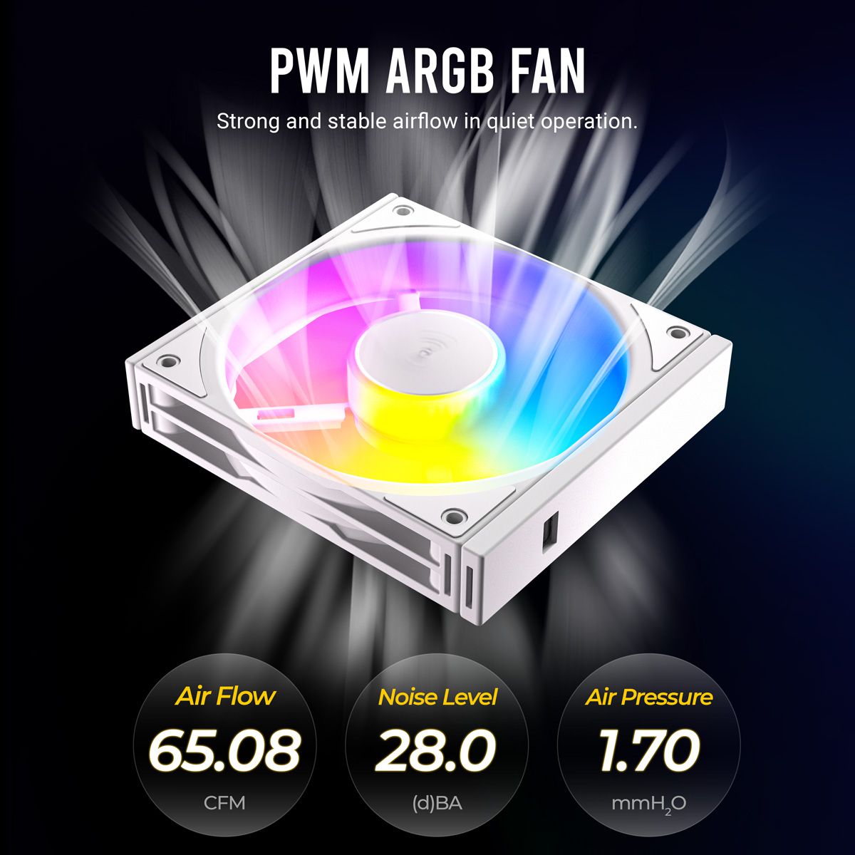 ANTEC C120 ARGB Fan PC Case Fan 120mm 3-In-1-Pack, white