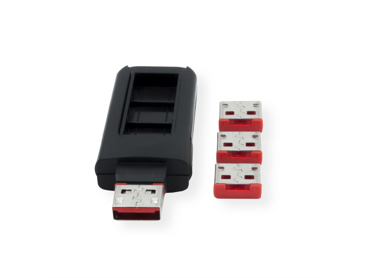 EXSYS EX-1114-R, 4x USB-slot, 1x sleutel