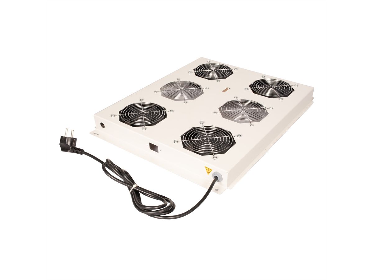 ROLINE 19-inch dakventilatorunit met 4 ventilatoren, AAN/UIT voor serverkast grijs