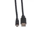 ROLINE USB 2.0 Kabel, type A - 5-Pin Mini, zwart, zwart, 0,8 m