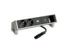 BACHMANN DESK2 2xbeschermend contact USB C, USB Lader 30W 1xABD 0,2m GST18 INOX