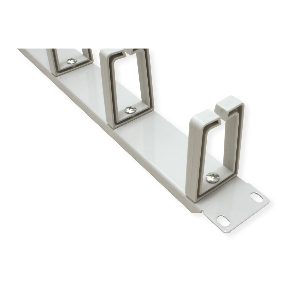 VALUE 19" 1U Cable Management Plate, C-Type, 5 Hooks, grey
