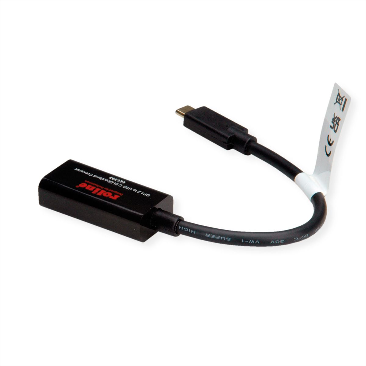 ROLINE Kabeladapter USB-C - DisplayPort, v1.2, bidirectionel, M/F, 0,2 m