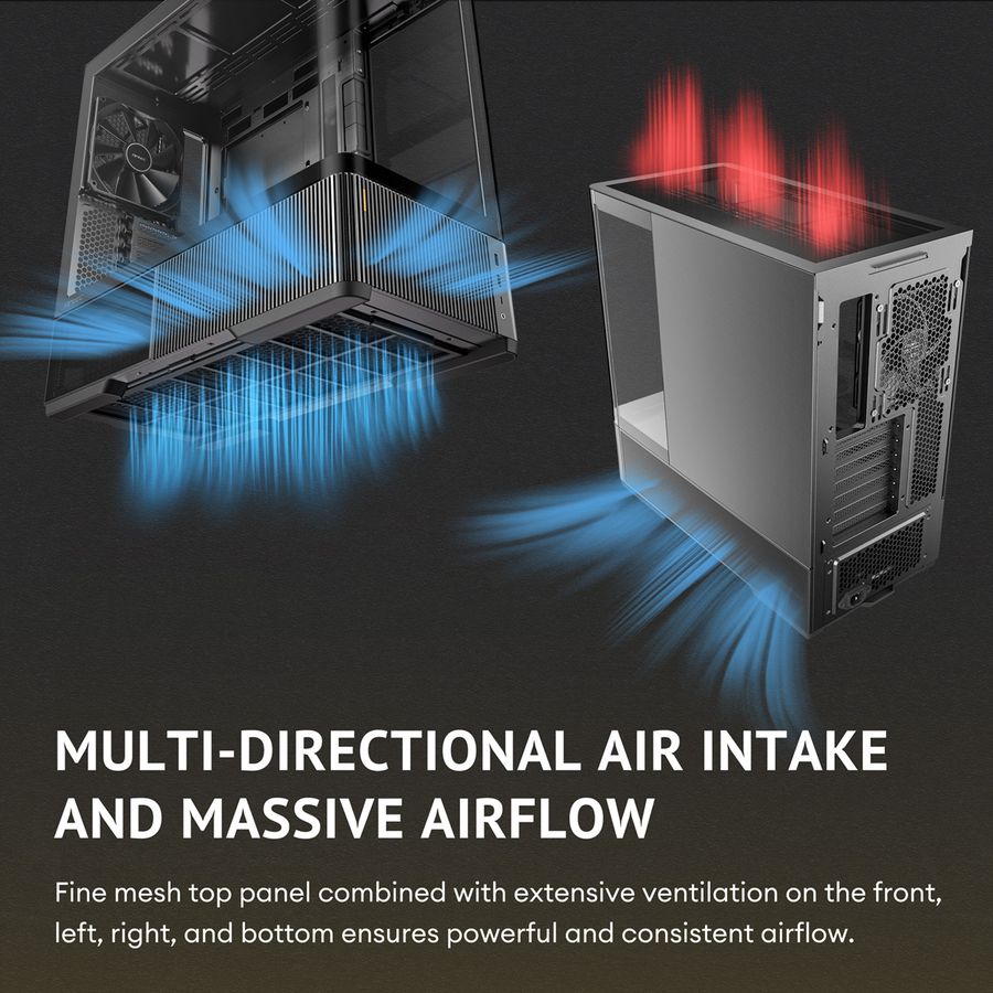 ANTEC Constellation C6 Curve Air PC Gehäuse ATX Midi Tower, schwarz