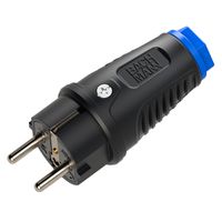 BACHMANN Schutzkontaktstecker Vollgummi CEE7/7, IP54, schwarz / blau