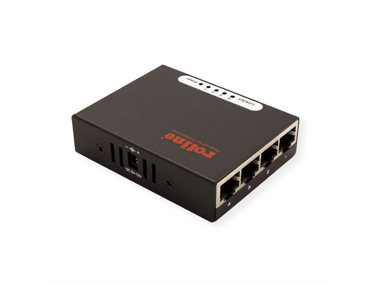 ROLINE Gigabit Ethernet Switch, Pocket, 4-Poorts