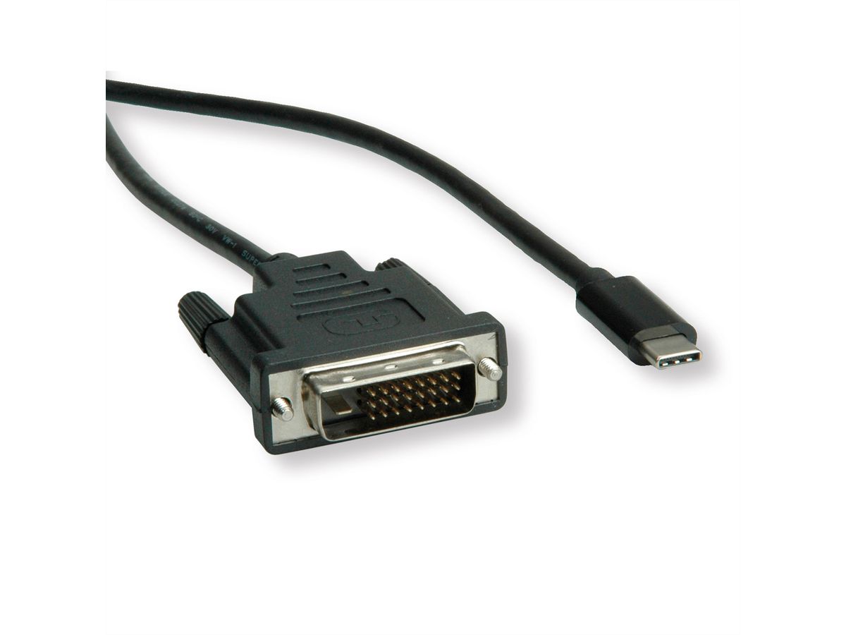 ROLINE USB type C - DVI adapterkabel, M/M, 2 m