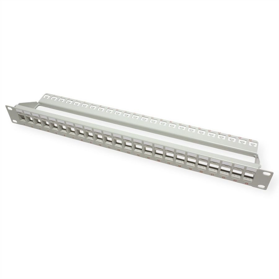 ROLINE 19" keystone patchpaneel, 24P, niet afgeschermd, grijs