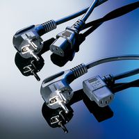 SCHROFF Mains Cable, SCHUKO/UTE to IEC C13, Grey, 2.5 m