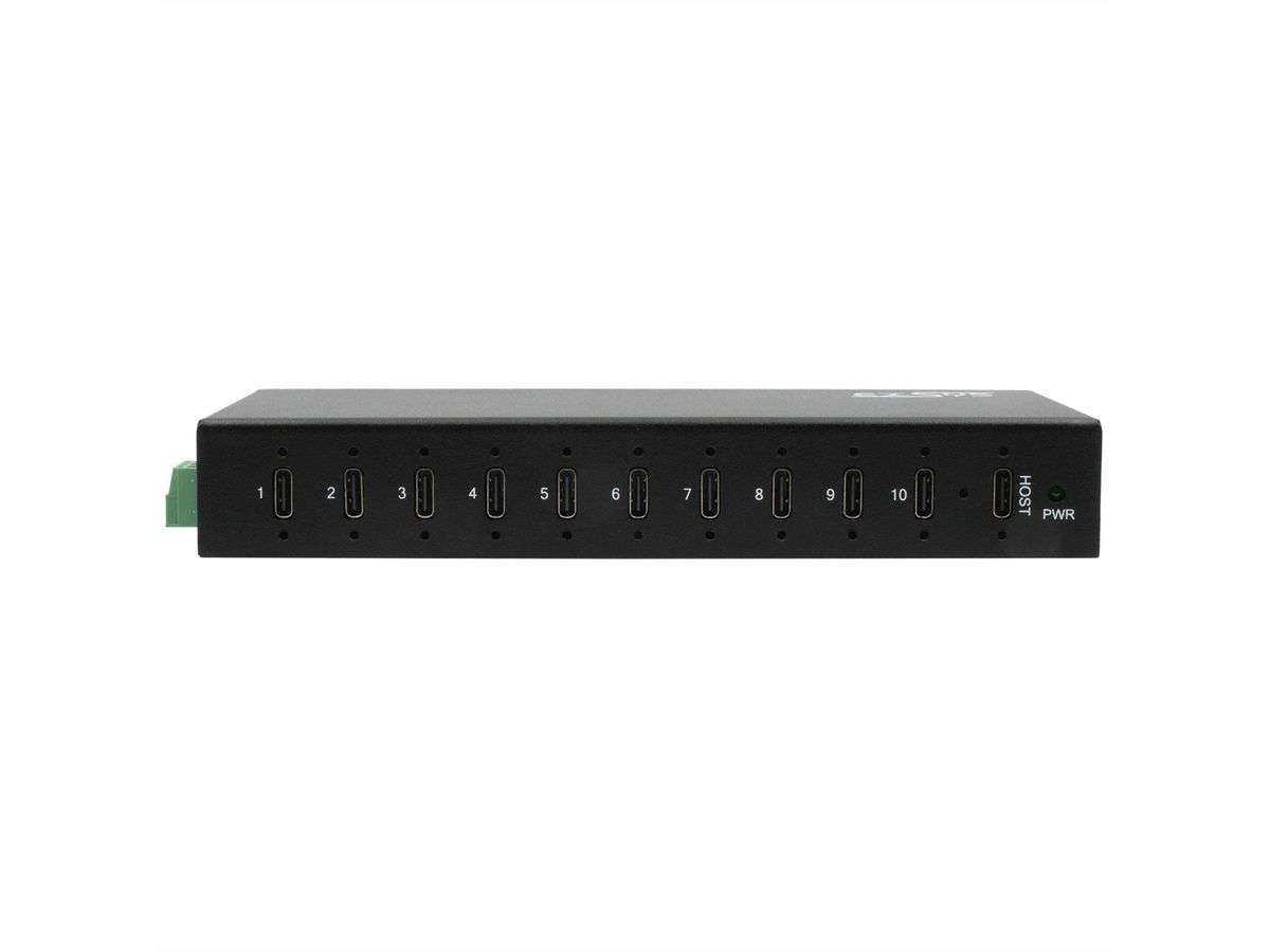 EX-12277HMS 10-Port USB 3.2 Gen 2 Metall HUB, mit 10x C-Anschlüsse