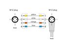 METZ CONNECT Verbindungsleitung M12 ST-M12 ST, 4-pol D-kodiert, gewinkelt-gerade, 5 m