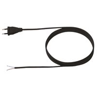 BACHMANN supply cable 2x0.75 3m black, H03VVH2-F Euro plug unpacked