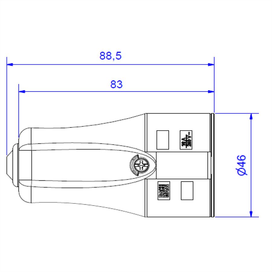 BACHMANN mounting coupling black, CEE 7/3 2-pole with earthing contact