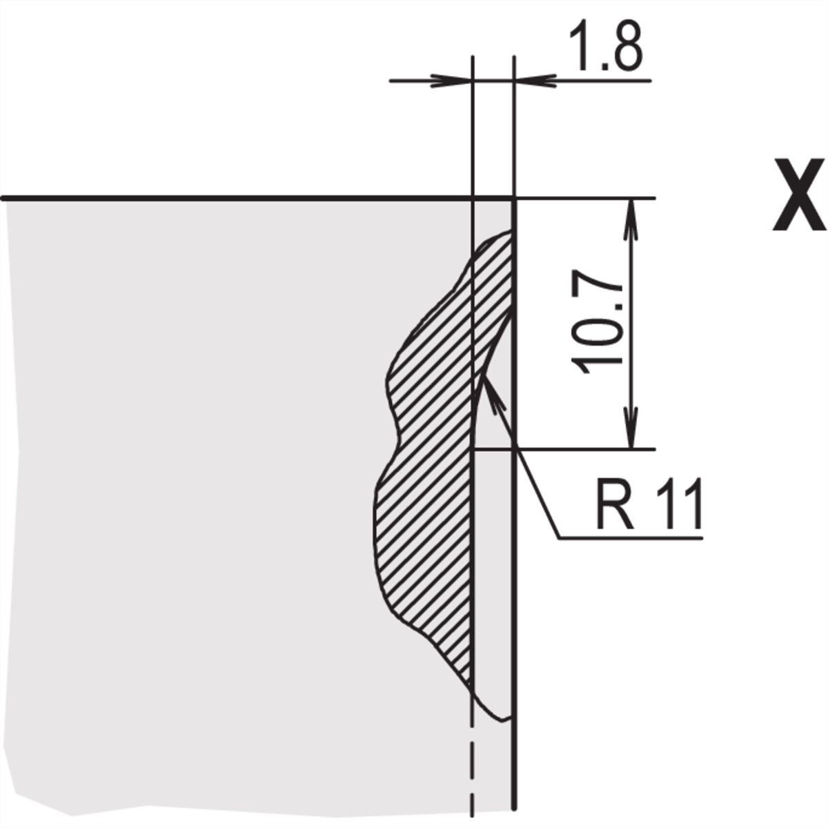 SCHROFF Voorpaneel, vlak, Refrofit Afscherming, D-Sub uitsparing, 3 HE, 4 HE, 3 x 9 Pen, 2,5 mm, Al, geanodiseerd vooraan, geleidend achteraan