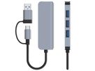 VALUE USB Hub, 4x USB-A Ports (3x USB 2.0 + 1x USB 3.2 Gen1), Type A+C host connection cable