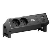 BACHMANN DESK2 2xUTE 1xUSB C/C 65W, L=0,2m RAL9005