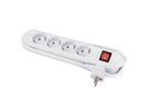 BACHMANN SMART stekkerdoos 4x geaard contact, met schakelaar, wit, 1,5 m