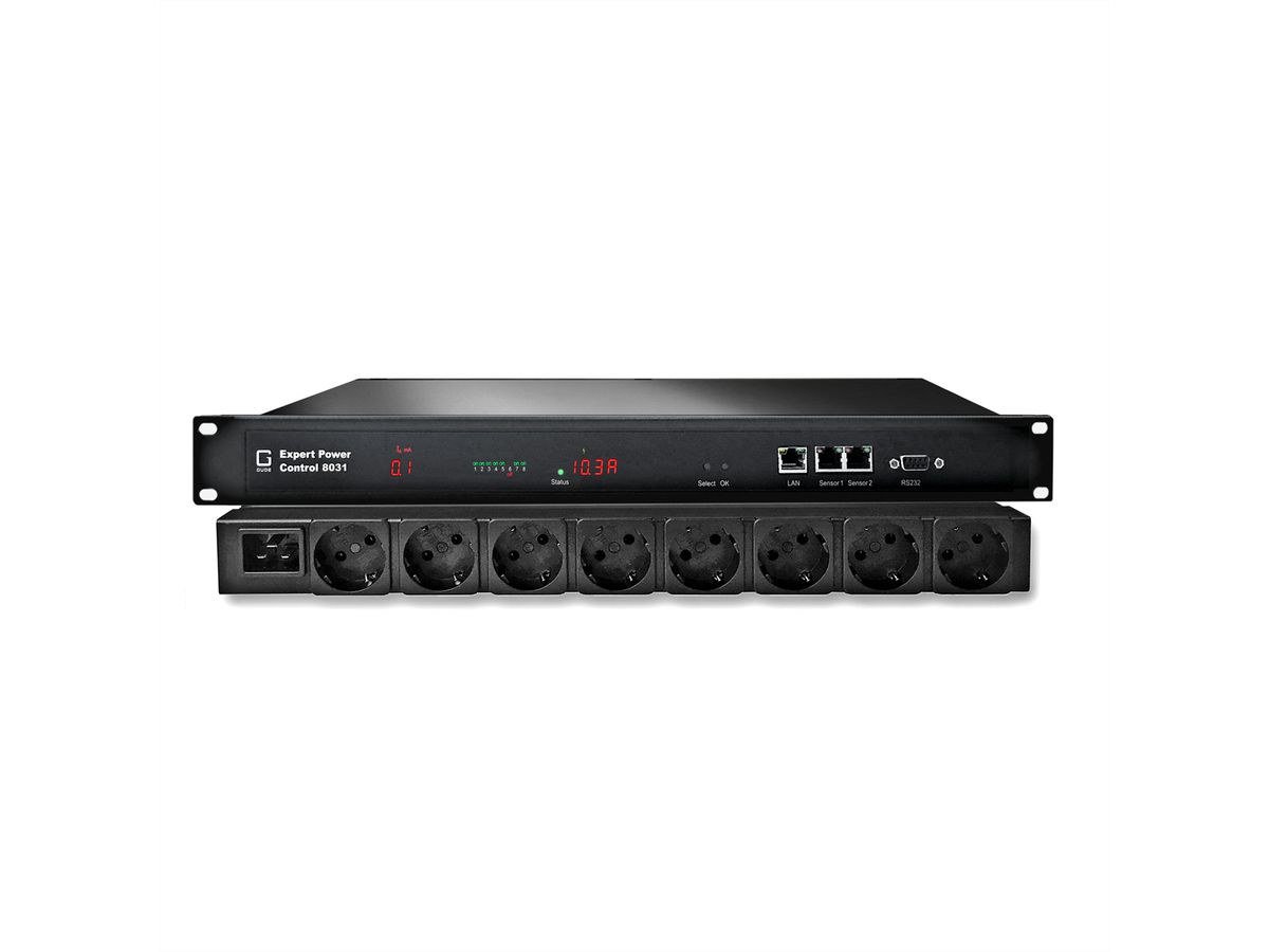 GUDE 8031-3 Expert Power Control 8x Schutzkontakt, 2 Sensorports