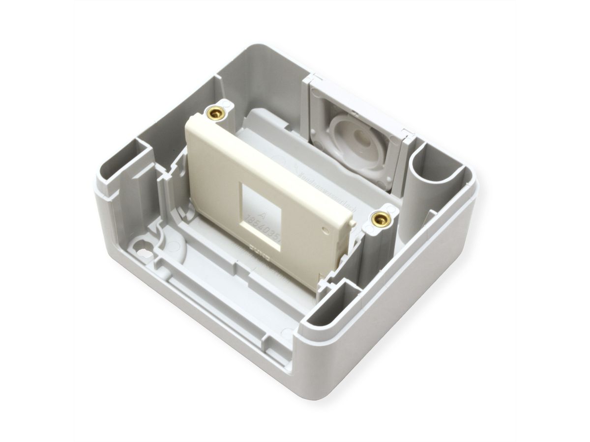 TELEGÄRTNER opbouwbehuizing IP44, met montage-inzetstuk voor 1xAMJ-module